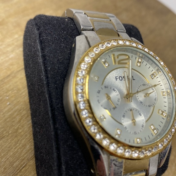 Fossil Riley Multifunction Two-Tone Stainless Steel Watch - Picture 4 of 7